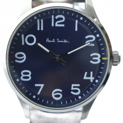 Paul Smith 腕時計 クォーツ ネイビー Paul Smith ポールスミス 腕時計 ネイビー文字盤 レザーベルト メンズ