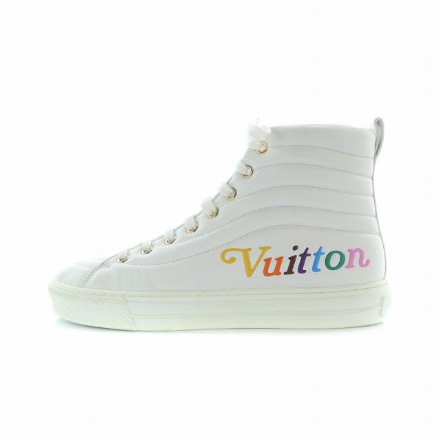【中古】ルイヴィトン LOUIS VUITTON ステラー ライン ハイカットスニーカー シューズ 靴 レザー ロゴ 37.5