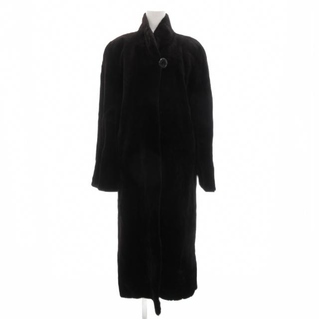 【中古】バルマン サガミンク 金サガ ロイヤル シェアード ミンクファー ロング コート 毛皮 F ダークブラウン