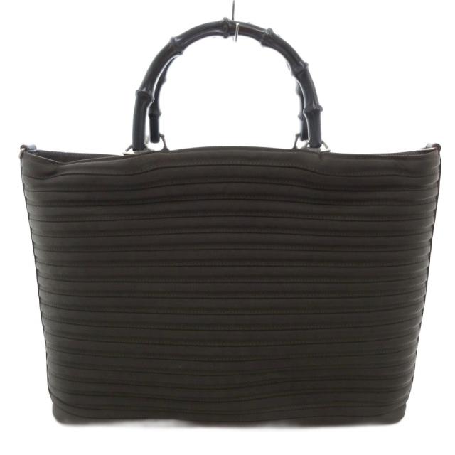 【中古】グッチ GUCCI ハンドバッグ バンブーハンドル ダークブラウン 茶 /AE ■GY13 レディース