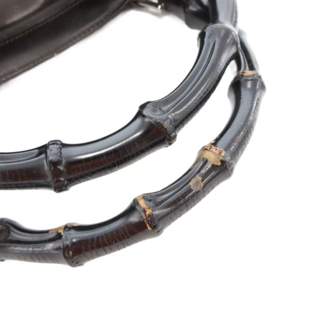【中古】グッチ GUCCI ハンドバッグ バンブーハンドル ダークブラウン 茶 /AE ■GY13 レディース 中古】グッチ GUCCI ハンドバッグ バンブーハンドル ダークブラウン 茶