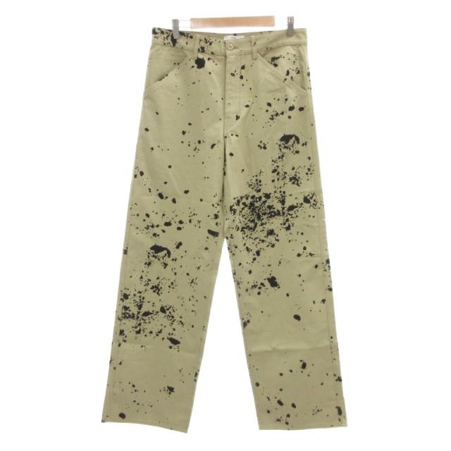 【中古】オーエーエムシー OAMC パンツ チノパン スプラッタペイント 30 ベージュ 黒 ブラック /JS ■GY42 メンズ