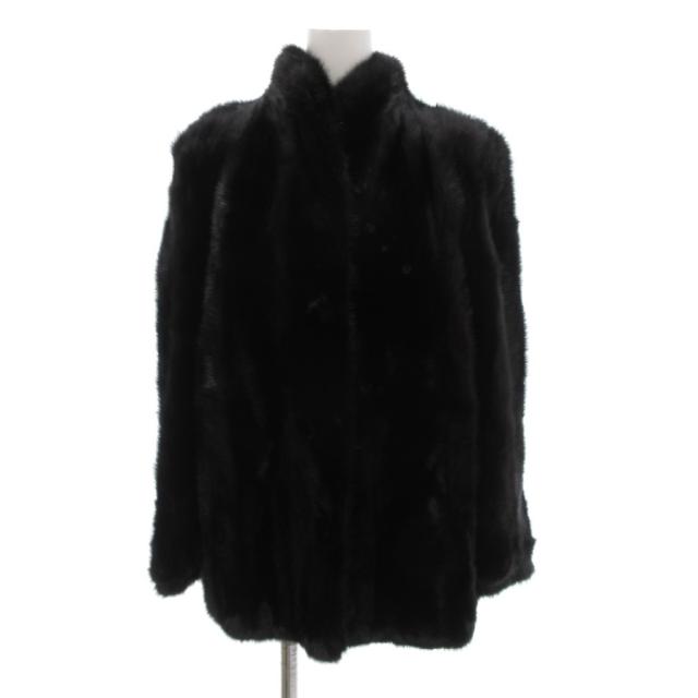 【中古】ノーブランド ファーコート ミンク 毛皮 ハーフ 11 黒 ブラック /JS ■GY18 レディース