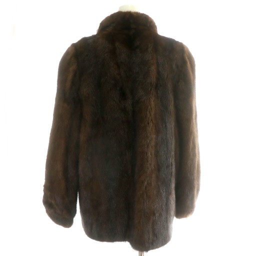 中古】ファーコート ミドル ハーフ アウター ミンクファー 毛皮 総裏地