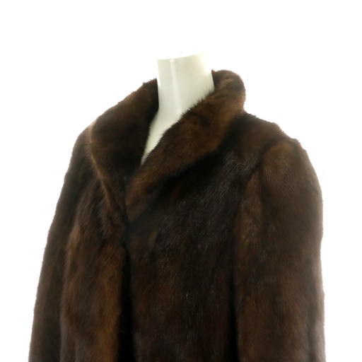 中古】ファーコート ミドル ハーフ アウター ミンクファー 毛皮 総裏地