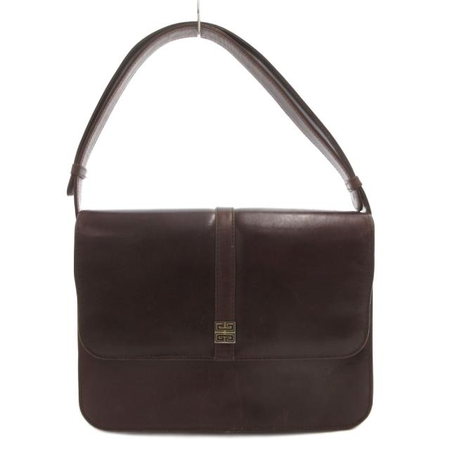 【中古】ジバンシィ GIVENCHY sac ヴィンテージ フォーマル ハンドバッグ ワンショルダー 2WAY 肩掛け レザー 茶