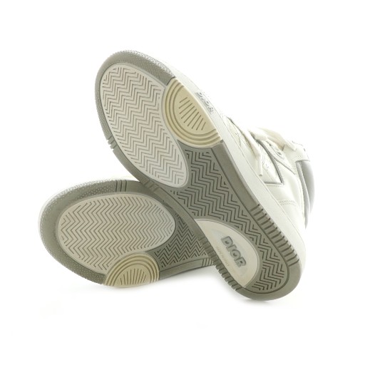 【中古】ディオール Dior B27 HIGH オブリーク スニーカー ハイカット トロッター レザー 35 25.5cm 白 グレー