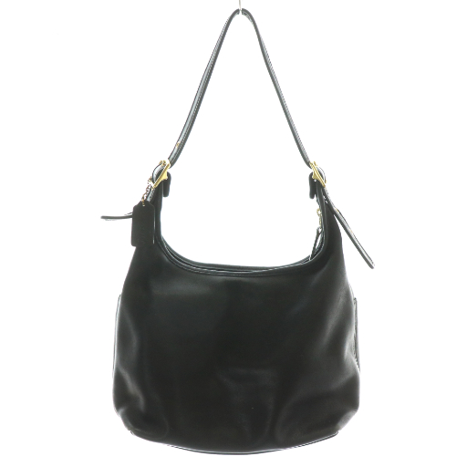 【中古】COACH オールドコーチ ヴィンテージ 9058 USA製 ショルダーバッグ 肩掛け オールレザー ゴールド金具 黒