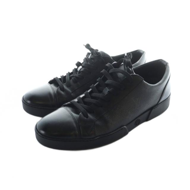 【中古】ルイヴィトン モノグラム エクリプス マッチアップライン ローカット スニーカー 8 26.5cm 黒