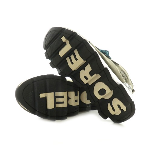 【中古】ソレル SOREL KINETIC CARIBOU  ALPHA TUNDRA スニーカー 防水 US7 24.0cm カーキ 灰 グレー 白