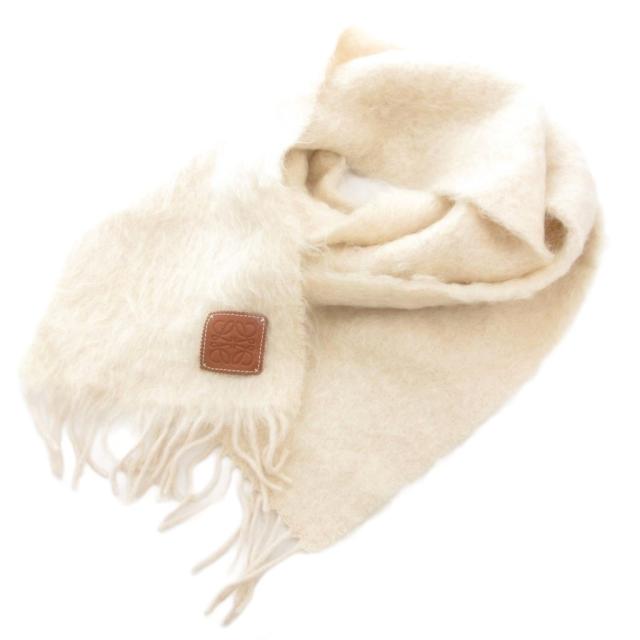 LOEWE モヘアマフラー オフホワイト　フリンジ付き LOEWE モヘアマフラー オフホワイト フリンジ付き LOEWE (ロエベ