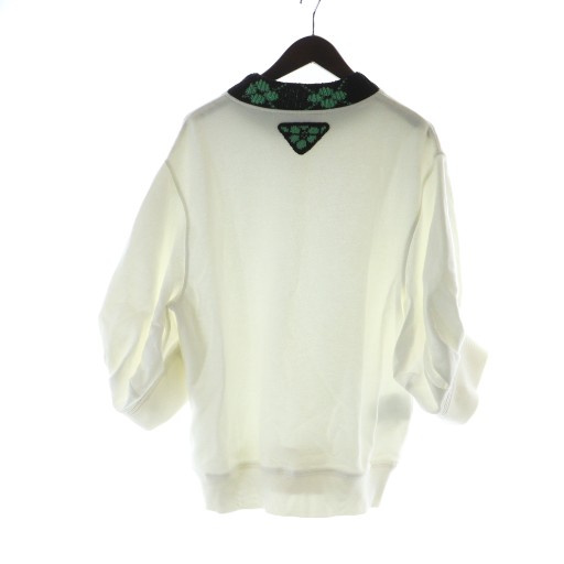 中古】プラダ PRADA スウェット トレーナー 七分袖 ロゴ ニット