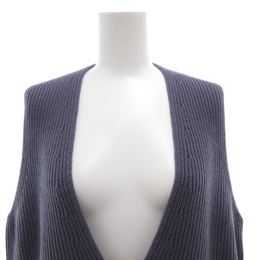 中古】バトナー BATONER シグネチャー 片畔 深Vネック ニット ベスト