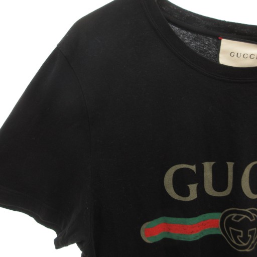 【中古】未使用品 グッチ GUCCI タグ付き GUCCI ロゴ ウォッシュドオーバーサイズ Tシャツ 半袖 シェリーライン XS_3