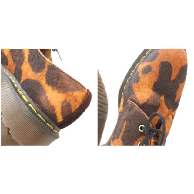 【中古】ドクターマーチン DR.MARTENS MADE IN ENGLAND 1461 3ホールシューズ ハラコ オセロット柄 UK10 茶
