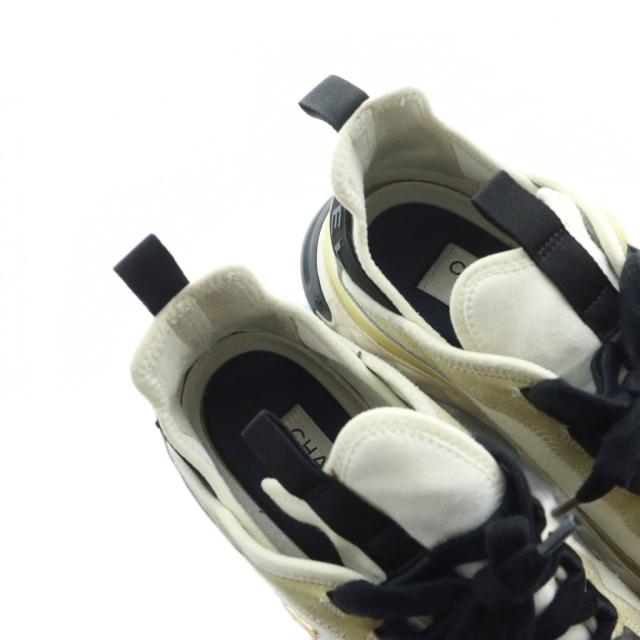 【中古】シャネル CHANEL スニーカー シューズ ココマーク マトラッセソール スエード レザー 39.5 24.5cm 白 G35617