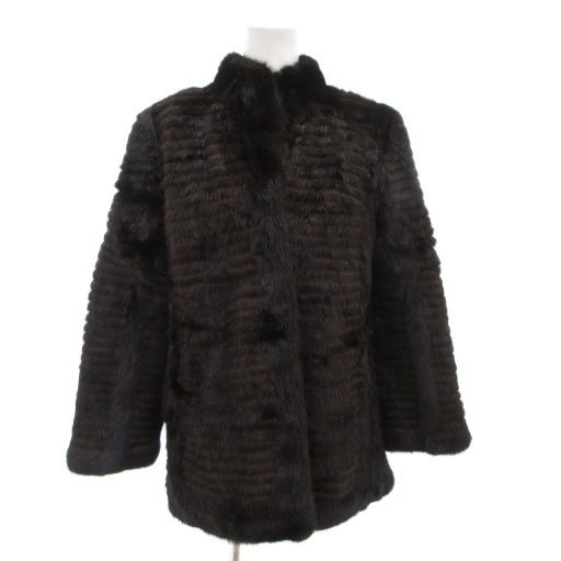 【中古】ジョセフィーヌ Josephine ファーコート ミンクファー 毛皮 9 黒 ブラック ハーフ /AE ■GY18 レディース