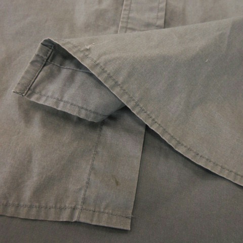 【中古】VISION STREET WEAR ワークシャツ 半袖 ロゴ ワッペン オーバーサイズ LL チャコールグレー_4