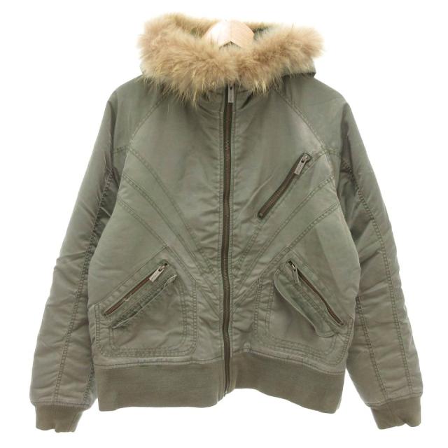 【中古】レッドウィング REDWING フライトジャケット 中綿 フード ナイロン カーキ /AE ■GY18 メンズ