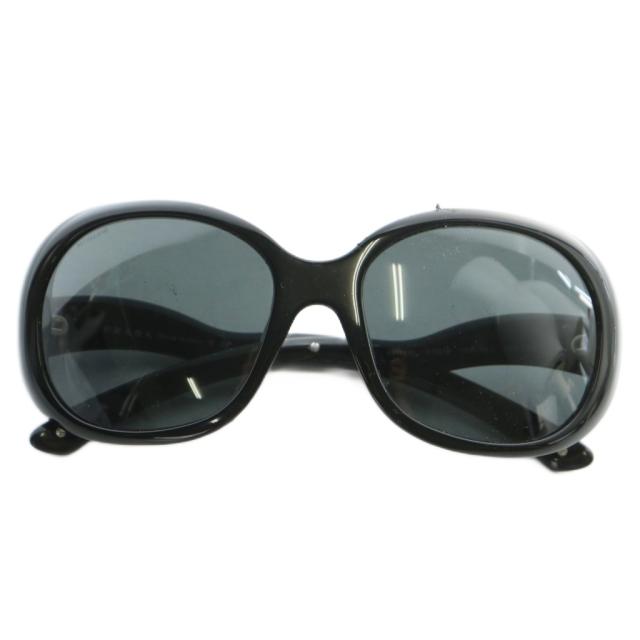 【中古】プラダ PRADA 眼鏡 サングラス セルフレーム カラーレンズ ビッグフレーム ロゴ 57□18-130 黒 SPR 08L