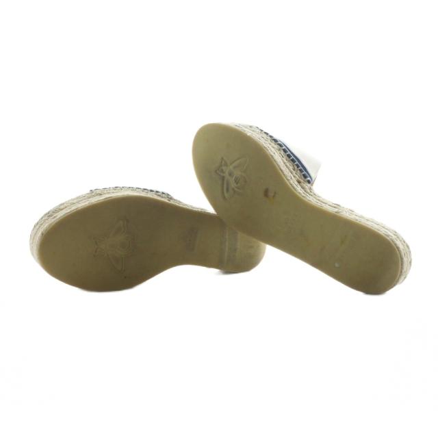 【中古】グッチ GUCCI インターロッキングG キャンバス エスパドリーユ サンダル GG 38 25cm ベージュ 725832 中古】グッチ GUCCI インターロッキングG キャンバス エスパドリーユ