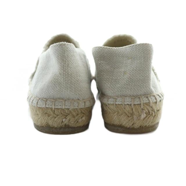 【中古】シャネル CHANEL スリッポン ココマーク キャンバス エスパドリーユ ロゴ 35 22.5cm 白 ホワイト