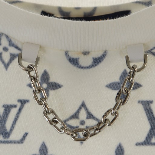 【中古】ルイヴィトン LOUIS VUITTON LVエスカル Tシャツ 半袖 チェーン ロゴ モノグラム ラウンドネック XS 白_6