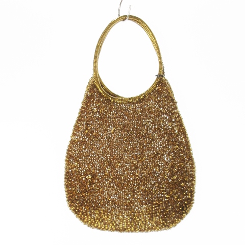 【中古】アンテプリマ ANTEPRIMA ハンドバッグ ワイヤーバッグ ラウンド ドロップ型 茶 ブラウン ゴールドカラー