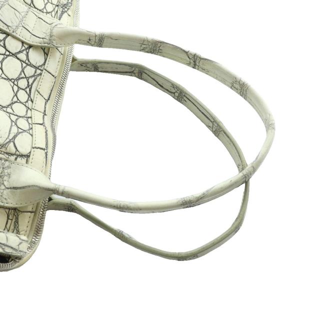 【中古】京都 枡儀 マスギ コト coto トートバッグ ハンド クロコダイル マットクロコレザー 本革 バニラ 目地染め 白 中古】京都 枡儀 マスギ コト coto トートバッグ ハンド クロコダイル