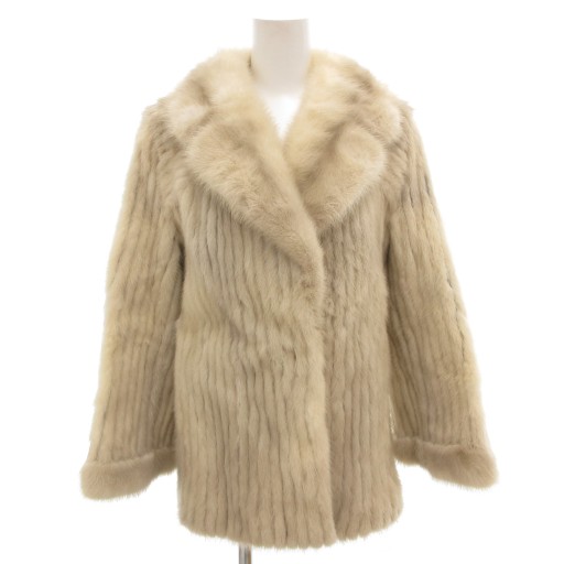 【中古】オズファー OSFUR ファーコート 毛皮 ミンクファー ベージュ /AE ■GY18 レディース