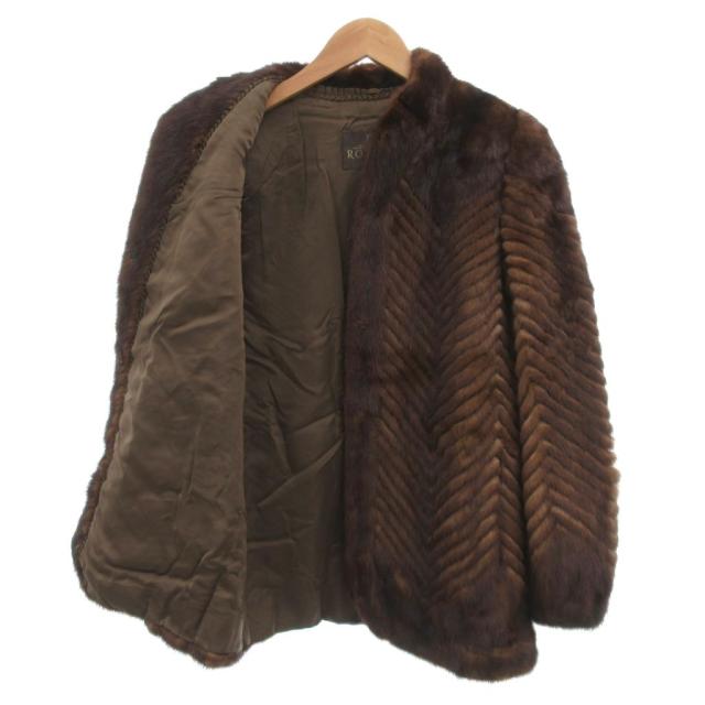 【中古】ロティニー ROTINY ファーコート 毛皮 ミンク ストライプ 9 茶 ブラウン /JS ■GY18 レディース 中古】ロティニー ROTINY ファーコート 毛皮 ミンク ストライプ 9 茶