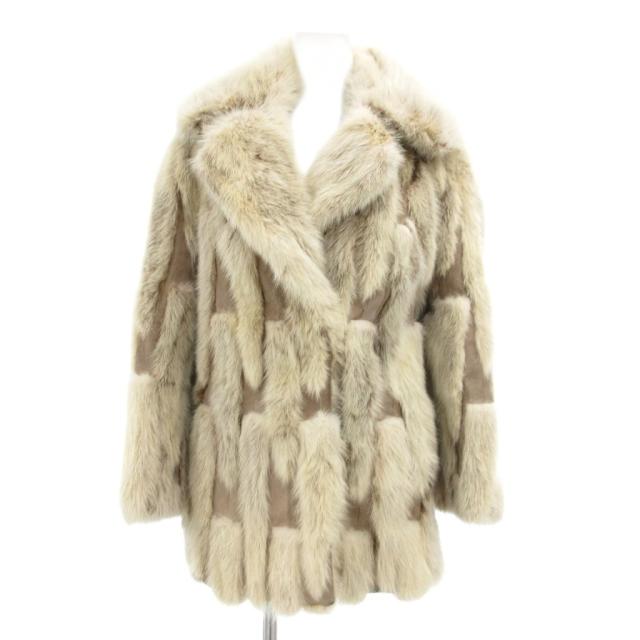 【中古】パロディー palody ファーコート 毛皮 ミンク ミドル丈 白 ホワイト /JS ■GY18 レディース