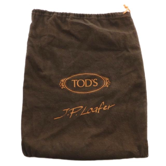 【中古】トッズ TOD'S パンプス ローファー レザー ラウンドトゥ チャンキーヒール ロゴ 37.5 24.5cm 紺