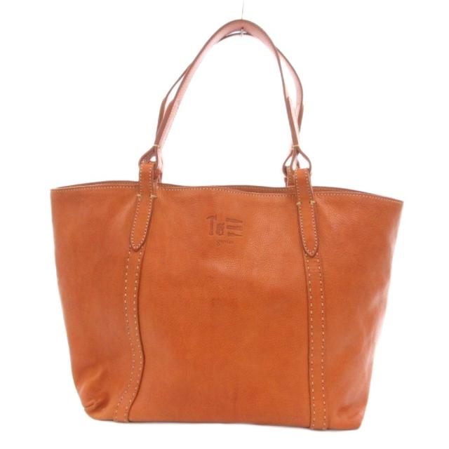 【中古】ゲンテン genten トートバッグ ロゴ型押し レザー ポーチ付き オレンジ /JS ■GY11 レディース