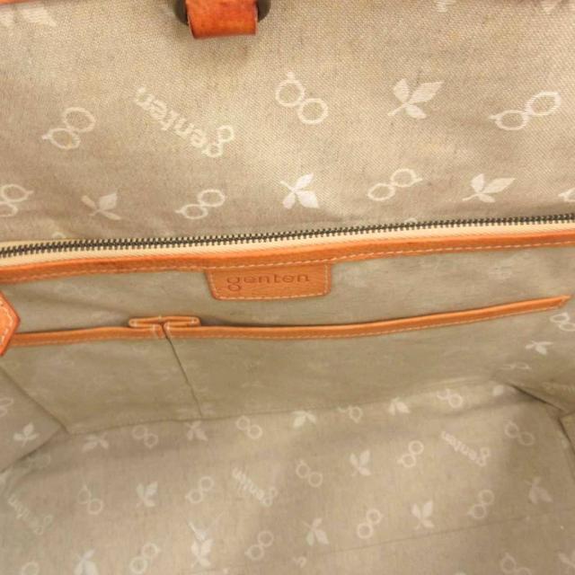 中古】ゲンテン genten トートバッグ ロゴ型押し レザー ポーチ付き