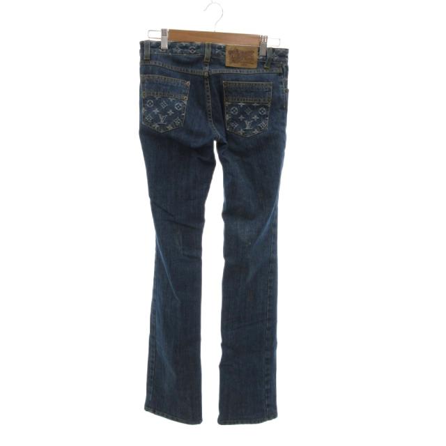 【中古】ルイヴィトン LOUIS VUITTON モノグラム デニム パンツ ジーンズ ブーツカット フレア 36 インディゴ ブルー ルイヴィトンLOUIS VUITTONモノグラムデニムパンツ 中古】ルイヴィトン