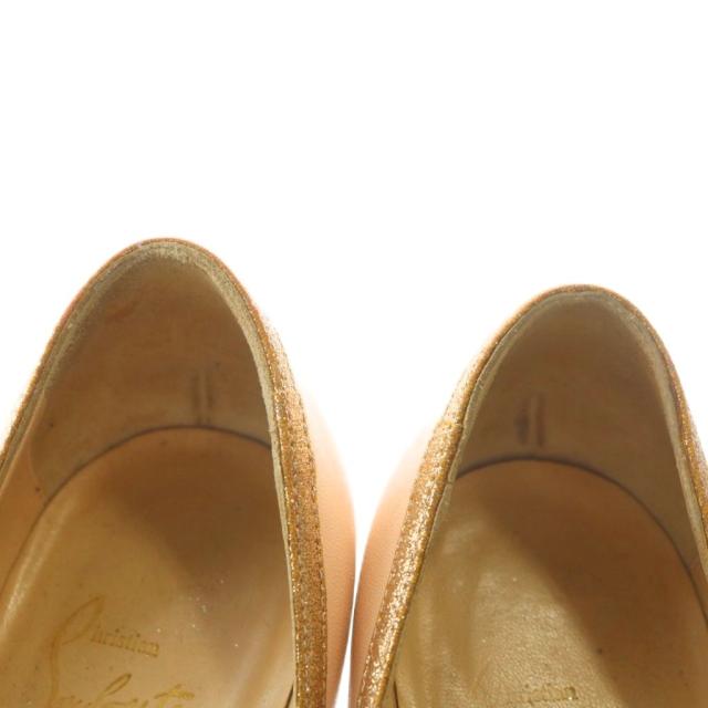 【中古】Christian louboutin パンプス レザー ポインテッドトゥ ピンヒール ラメ 36.5 23.5cm ピンク