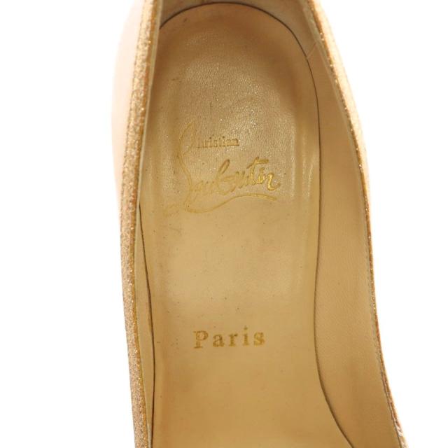 【中古】Christian louboutin パンプス レザー ポインテッドトゥ ピンヒール ラメ 36.5 23.5cm ピンク