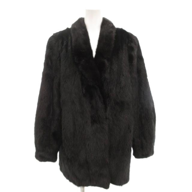 【中古】サガミンク SAGA MINK 銀サガ ファーコート 毛皮 ミンクファー 13 黒 ブラック /AE ■GY18 レディース