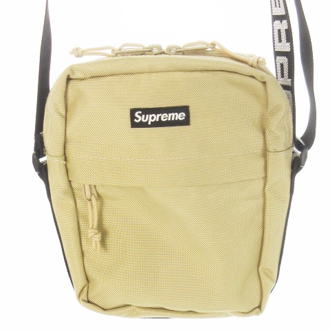 【中古】シュプリーム SUPREME 18SS Shoulder Bag ショルダーバッグ サコッシュ ナイロン ロゴ ベージュ レディース