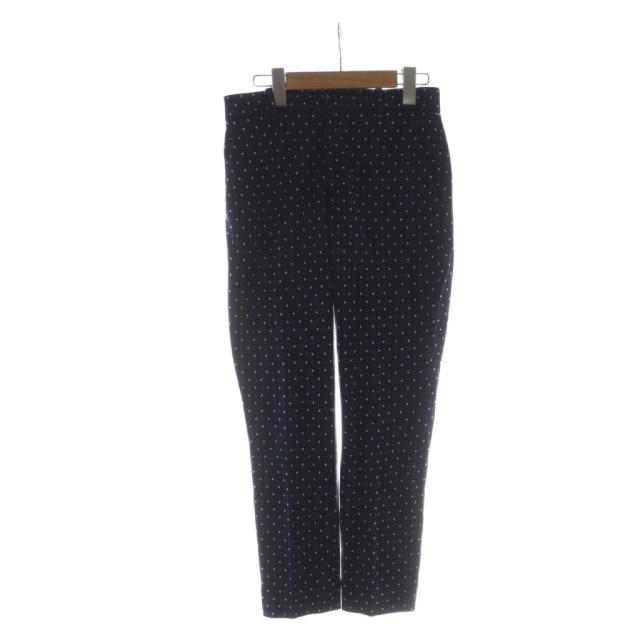 【中古】グッチ GUCCI パンツ スラックス ジップフライ ロゴ 総柄 ハート 36 S 紺 ネイビー 497763 Z329F ■GY17
