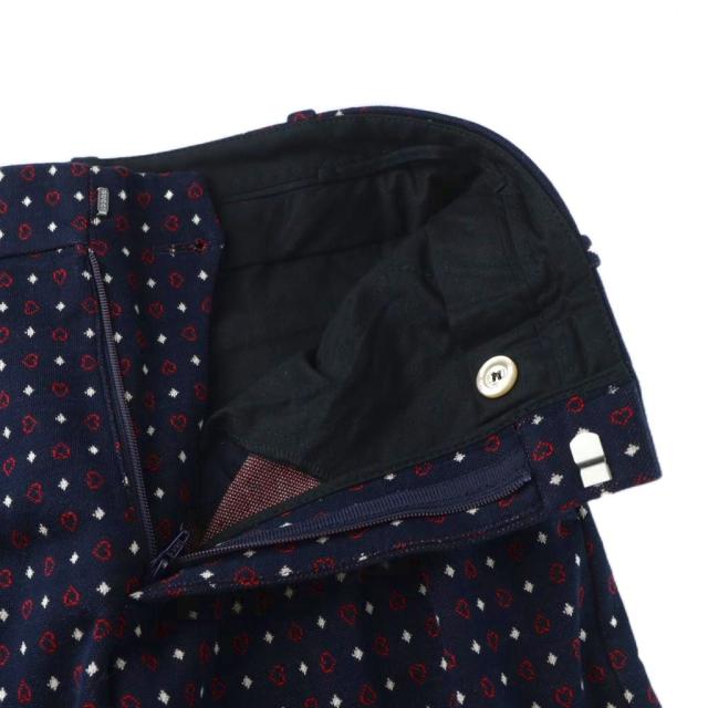 【中古】グッチ GUCCI パンツ スラックス ジップフライ ロゴ 総柄 ハート 36 S 紺 ネイビー 497763 Z329F ■GY17 中古】グッチ GUCCI パンツ スラックス ジップフライ ロゴ 総柄 ハート