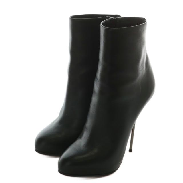 【中古】Christian louboutin BIG LIPS BOOTY 120 NAPPA ショートブーツ レザー ピンヒール 36 23cm 黒