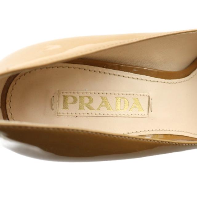 【中古】プラダ PRADA パンプス エナメル ラウンドトゥ ハイヒール 35.5 22.5cm 茶色 ブラウン /XZ ■GY18 レディース