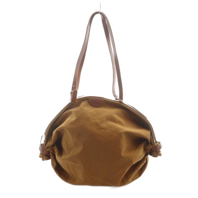 【中古】イルビゾンテ IL BISONTE ショルダーバッグ キャンバス レザー ロゴ 茶 ブラウン ■GY18 /MQ