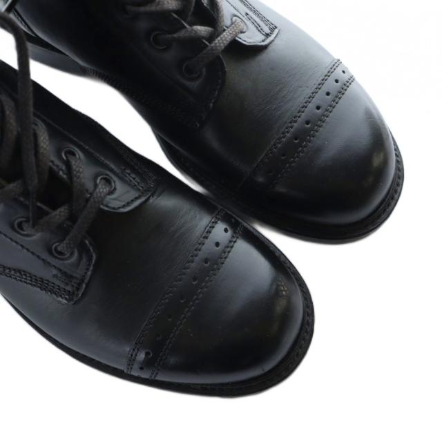 【中古】ダブルアールエル RRL バワリーブーツ ショートブーツ ラウンドトゥ ロゴ レザー 10 28.5cm 黒 ブラック