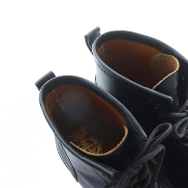 【中古】ダブルアールエル RRL バワリーブーツ ショートブーツ ラウンドトゥ ロゴ レザー 10 28.5cm 黒 ブラック