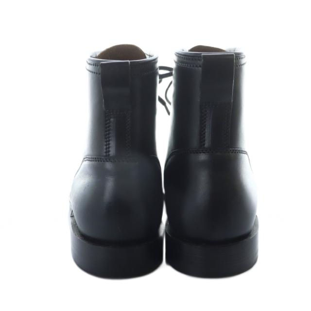 【中古】ダブルアールエル RRL バワリーブーツ ショートブーツ ラウンドトゥ ロゴ レザー 10 28.5cm 黒 ブラック