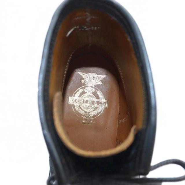 【中古】ダブルアールエル RRL バワリーブーツ ショートブーツ ラウンドトゥ ロゴ レザー 10 28.5cm 黒 ブラック