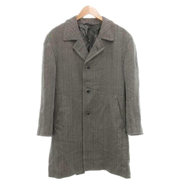 【中古】ブリオーニ BRIONI ティレノ TIRRENO チェスターコート ステンカラー ロング ウール 裏地総柄 48